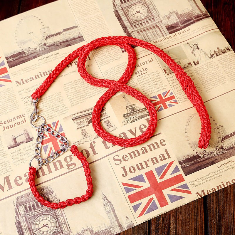 Heavy Duty Dog Leash with Chain - Strong Nylon Rope for Large Dogs - Freddie & Wilson