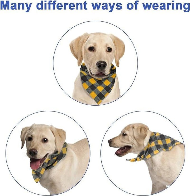 Plaid Dog Bandanas 3 Pack - Stylish Pet Scarves for Dogs & Cats - Freddie & Wilson
