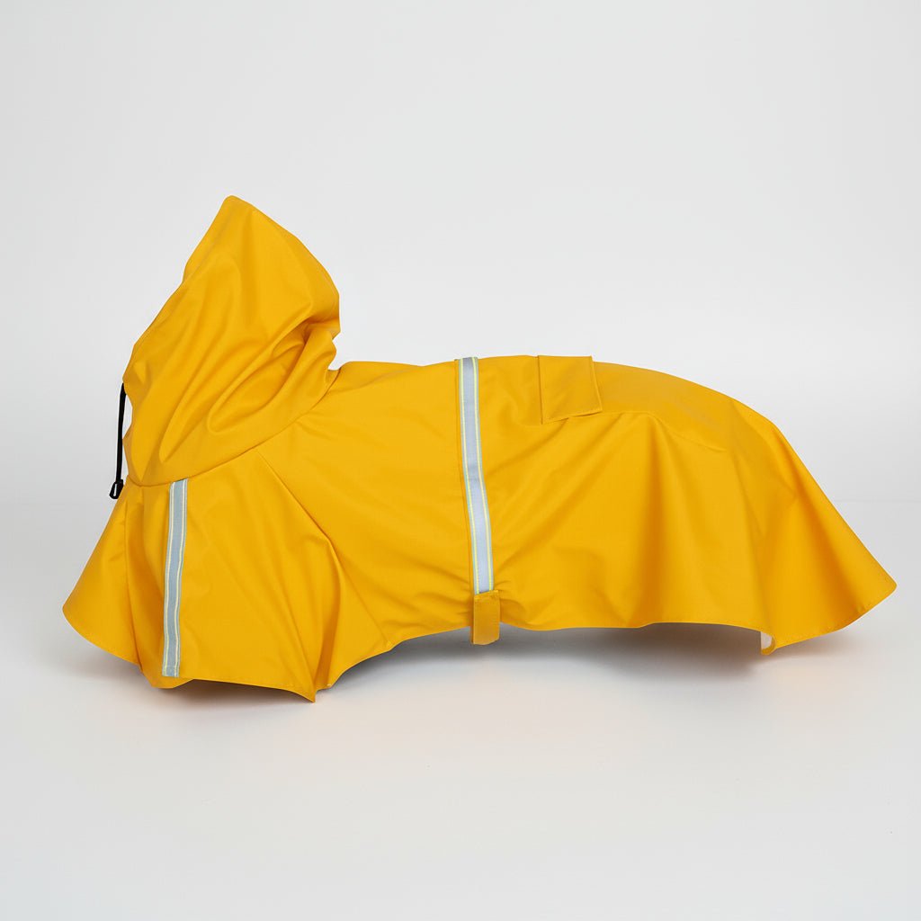 Waterproof Dog Raincoat - Reflective Hooded Rain Jacket with Leash Access - Freddie & Wilson