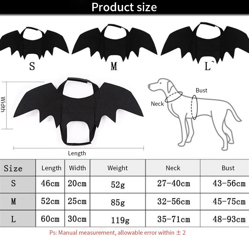 Pet Bat Wings Halloween Costume - Funny Dog Cat Cosplay Prop - Freddie & Wilson