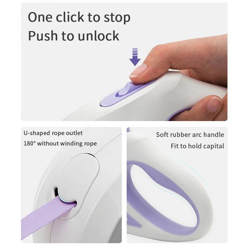 Retractable Dog Leash 3M & 5M - Durable Pet Lead for Large Dogs - Freddie & Wilson