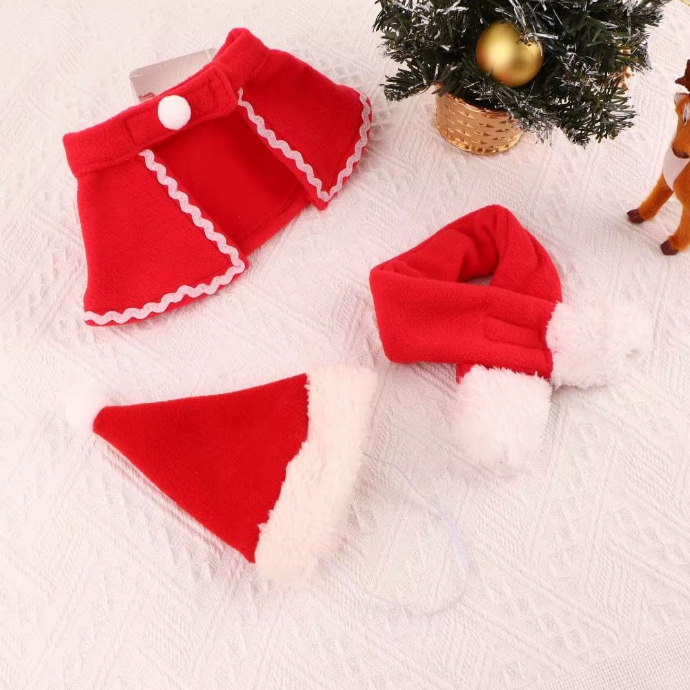 Winter Pet Christmas Cloak - Santa Hat & Scarf Set for Dogs & Cats - Freddie & Wilson