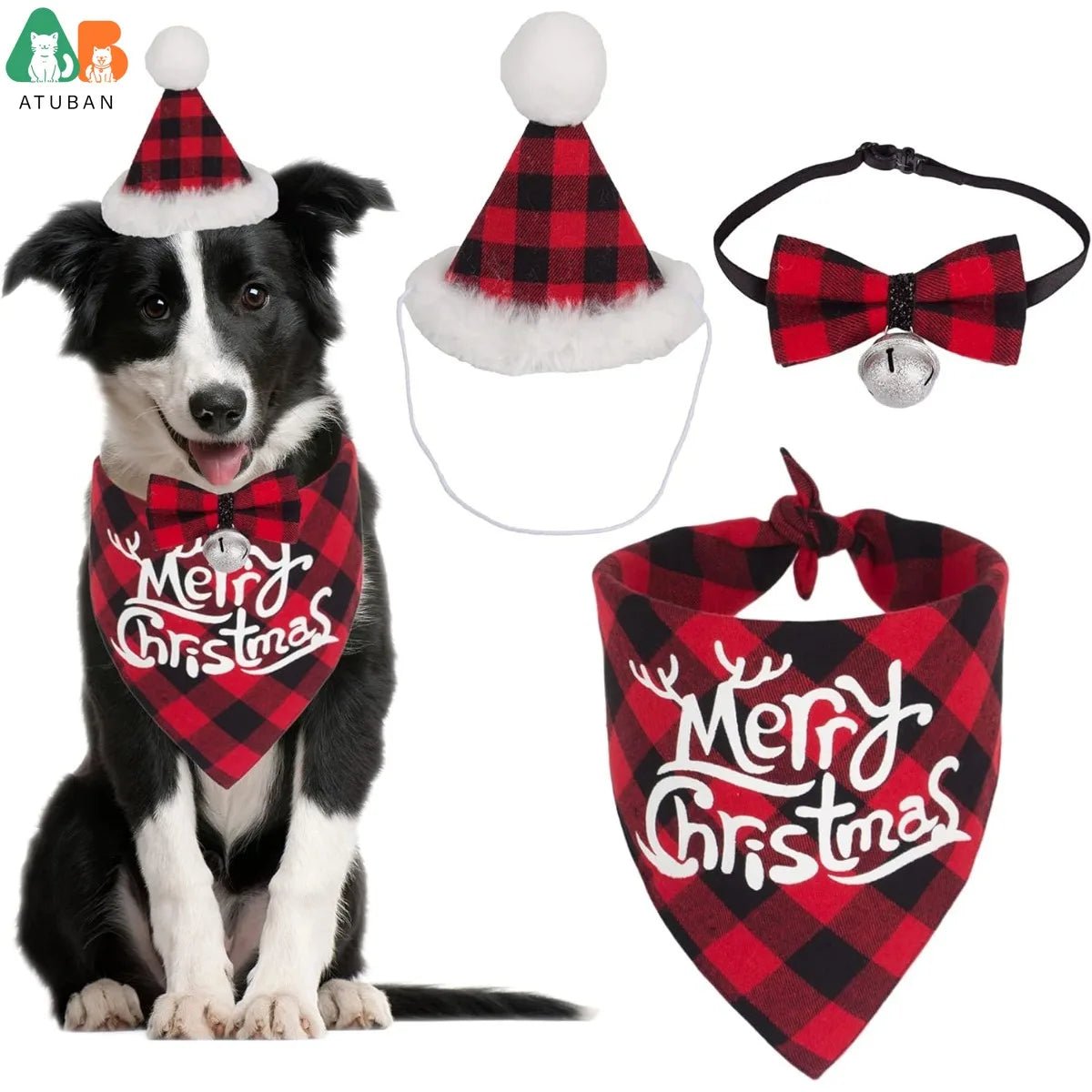 Christmas Dog Bandana Hat, Scarf for Pets - Freddie & Wilson
