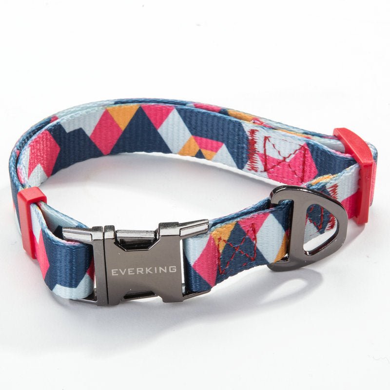 Dog Collar & Leash Set - Geometric Pattern Polyester Design - Freddie & Wilson
