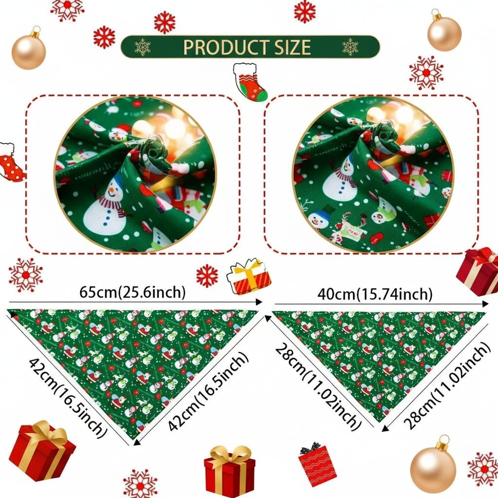 Christmas Dog Bandana Set - 50/100pcs Holiday Pet Accessories Collection - Freddie & Wilson