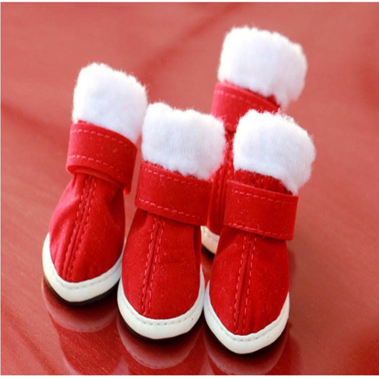 Christmas Dog Boots - Festive Holiday Pet Shoes with Cotton Comfort - Freddie & Wilson