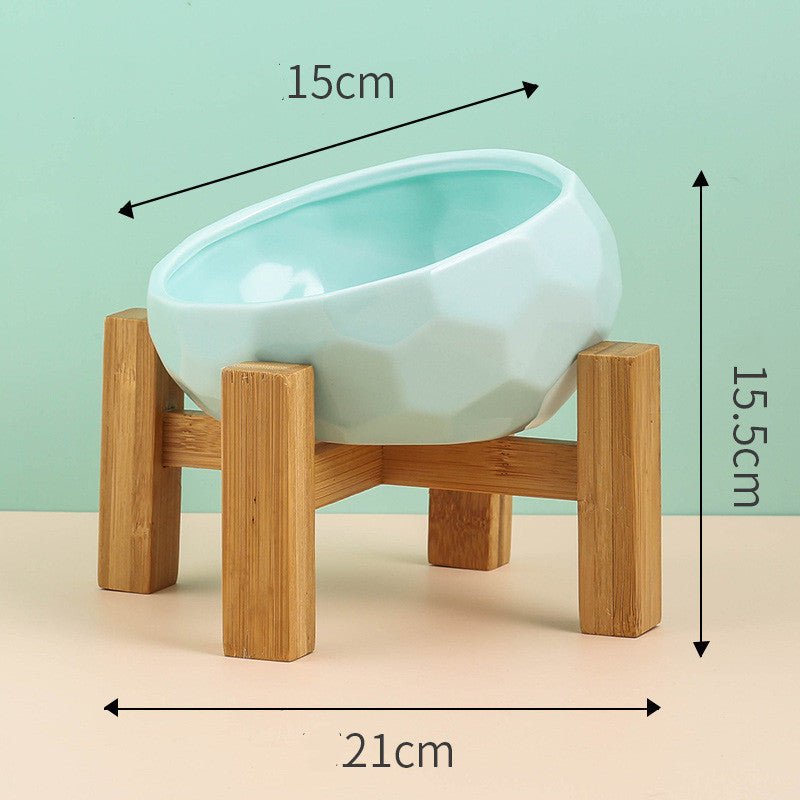 Ceramic Cat Bowl with Tilted Design - Ergonomic Elevated Pet Feeding Bowl - Freddie & Wilson