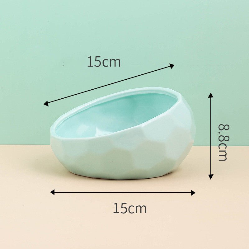 Ceramic Cat Bowl with Tilted Design - Ergonomic Elevated Pet Feeding Bowl - Freddie & Wilson