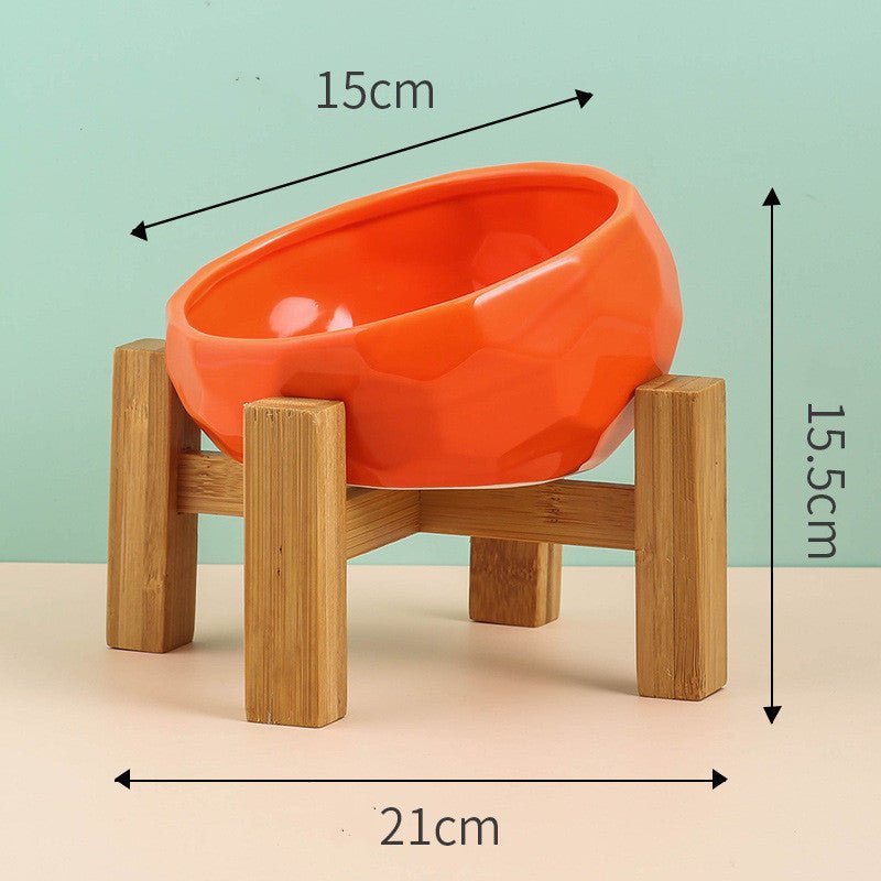 Ceramic Cat Bowl with Tilted Design - Ergonomic Elevated Pet Feeding Bowl - Freddie & Wilson