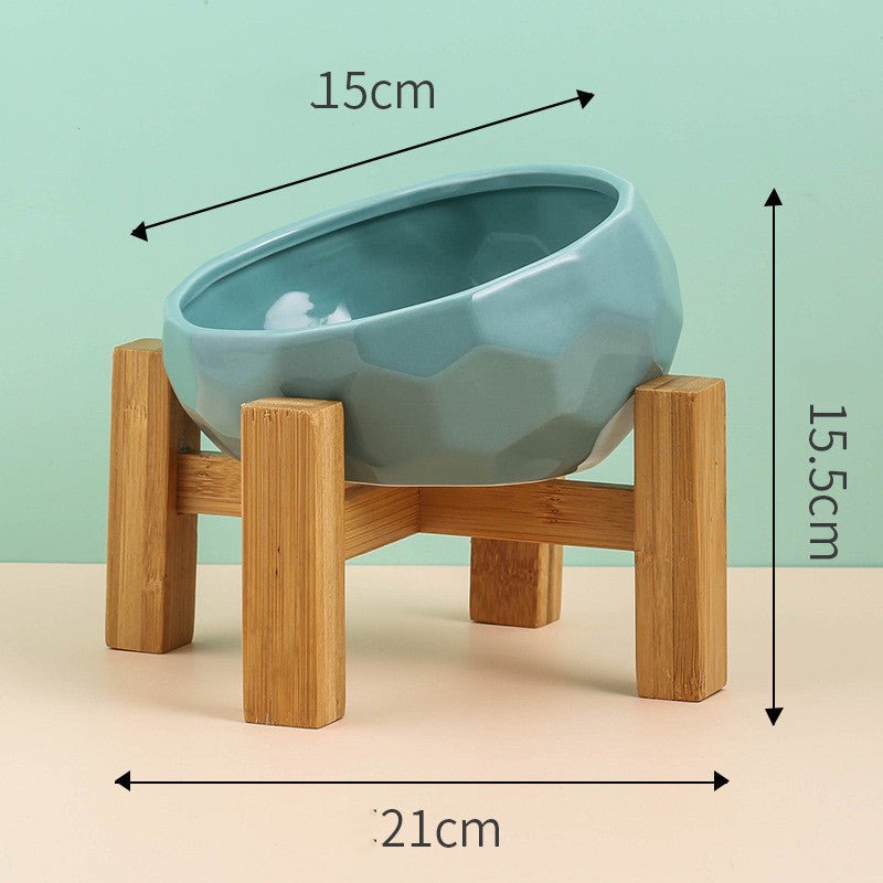 Ceramic Cat Bowl with Tilted Design - Ergonomic Elevated Pet Feeding Bowl - Freddie & Wilson