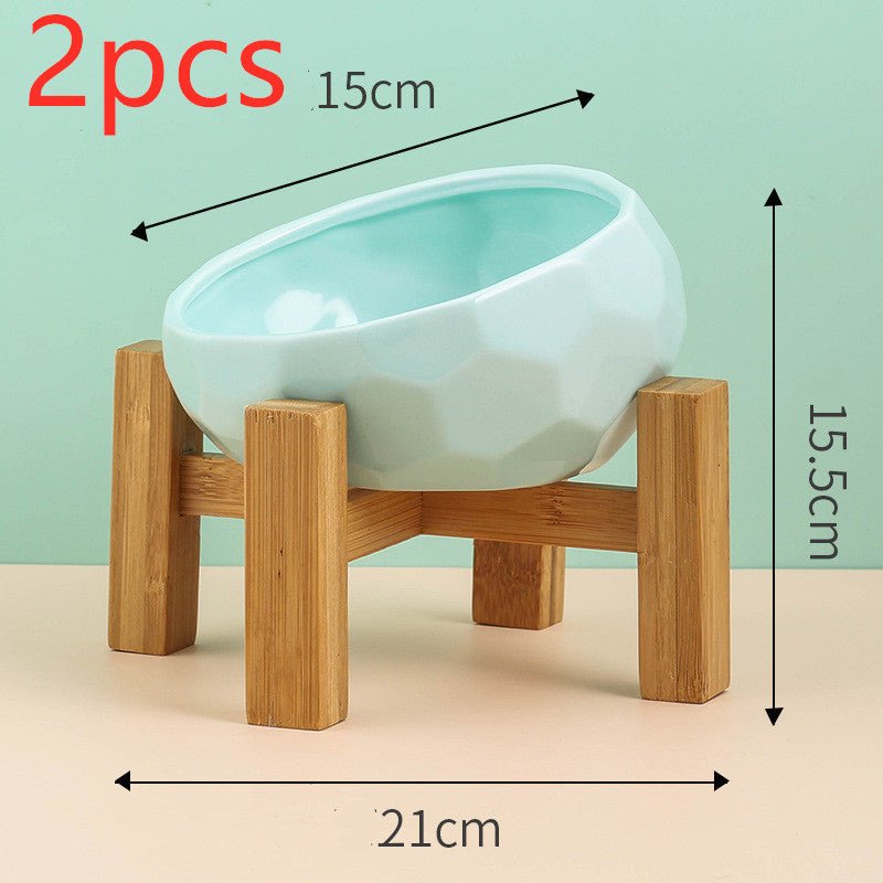 Ceramic Cat Bowl with Tilted Design - Ergonomic Elevated Pet Feeding Bowl - Freddie & Wilson