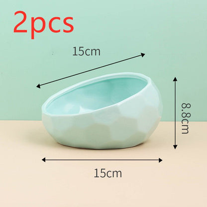 Ceramic Cat Bowl with Tilted Design - Ergonomic Elevated Pet Feeding Bowl - Freddie & Wilson
