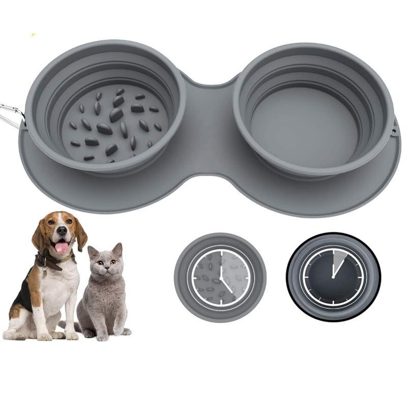 Silicone Slow Feeder Dog Bowl - Anti - Choke Collapsible Pet Bowl - Freddie & Wilson