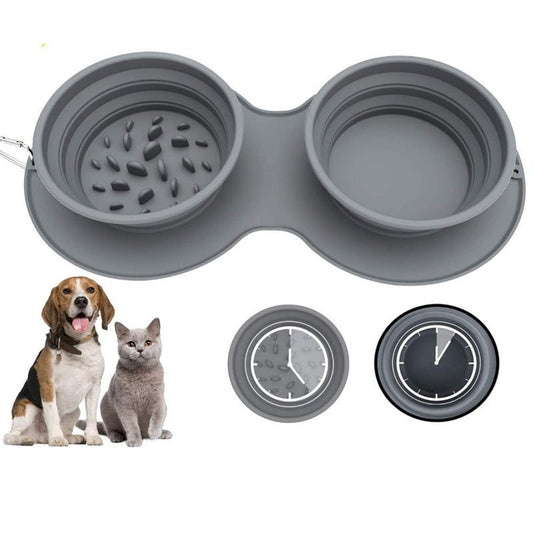 Silicone Slow Feeder Dog Bowl - Anti - Choke Collapsible Pet Bowl - Freddie & Wilson