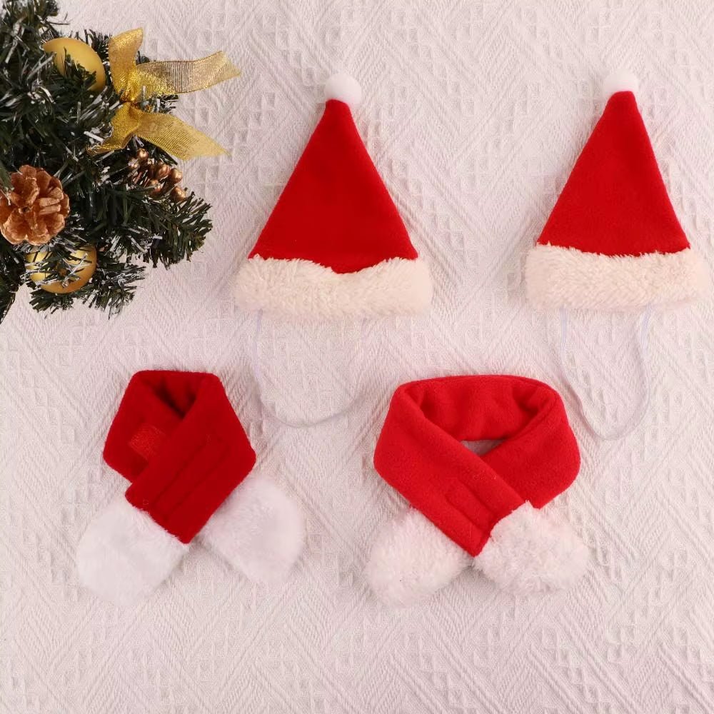 Winter Pet Christmas Cloak - Santa Hat & Scarf Set for Dogs & Cats - Freddie & Wilson