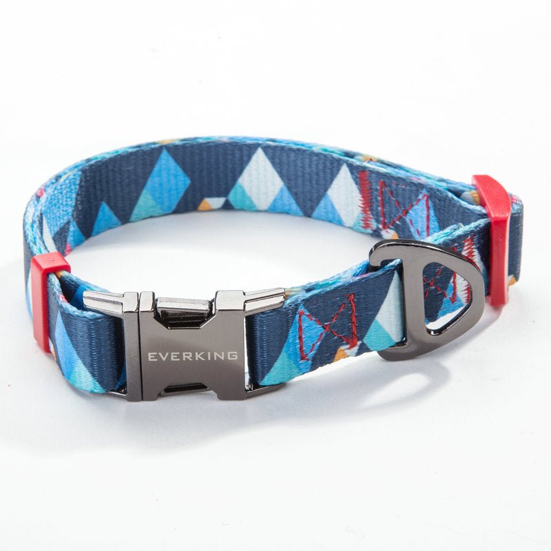 Dog Collar & Leash Set - Geometric Pattern Polyester Design - Freddie & Wilson