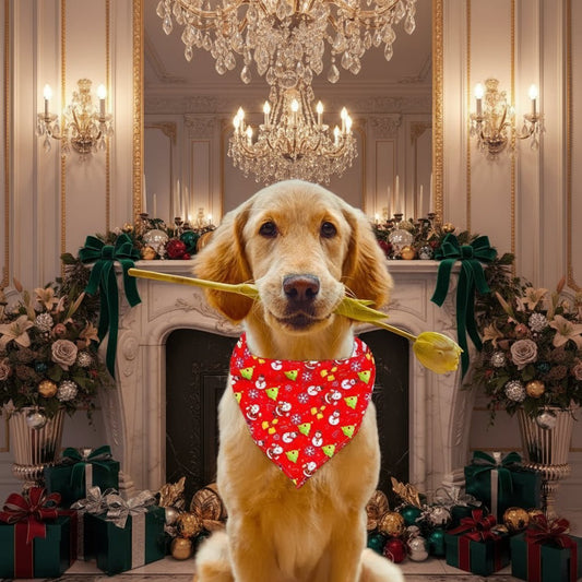 Christmas Dog Bandana Set - 50/100pcs Holiday Pet Accessories Collection - Freddie & Wilson