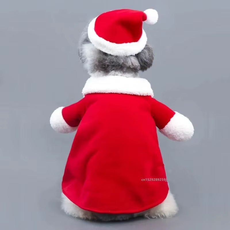 Pet Santa Claus Christmas Costume - Winter Coat Jacket with Cap - Freddie & Wilson