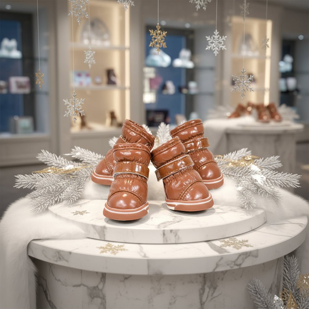 Winter Dog Boots - Warm PU Leather Waterproof Pet Shoes - Freddie & Wilson