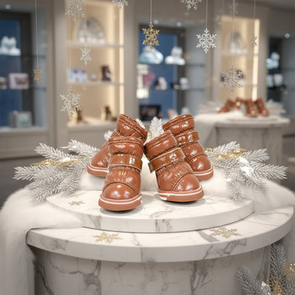 Winter Dog Boots - Warm PU Leather Waterproof Pet Shoes - Freddie & Wilson