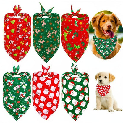 Christmas Dog Bandana Set - 50/100pcs Holiday Pet Accessories Collection - Freddie & Wilson