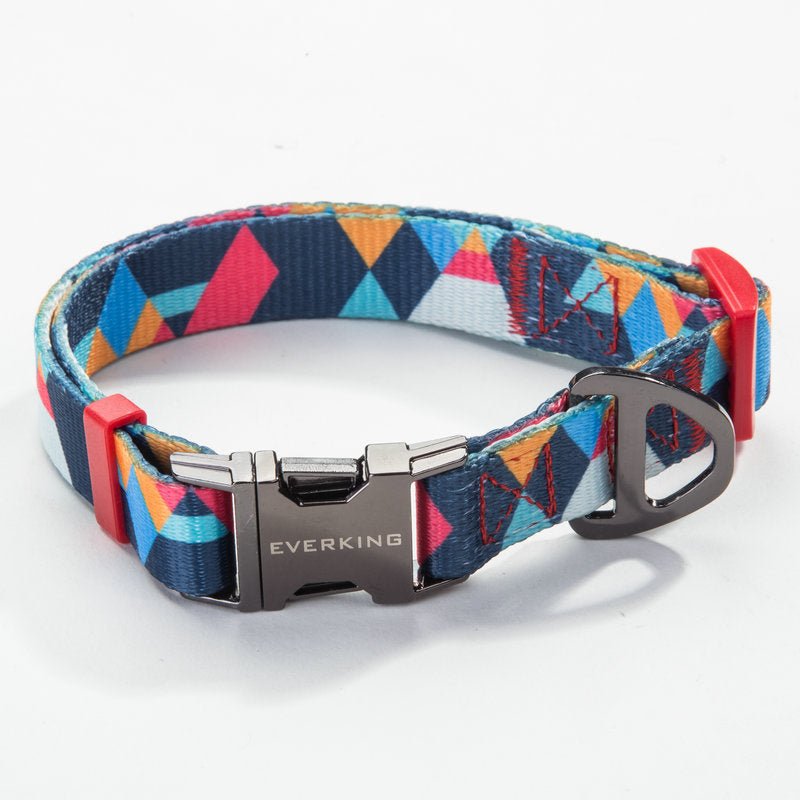 Dog Collar & Leash Set - Geometric Pattern Polyester Design - Freddie & Wilson