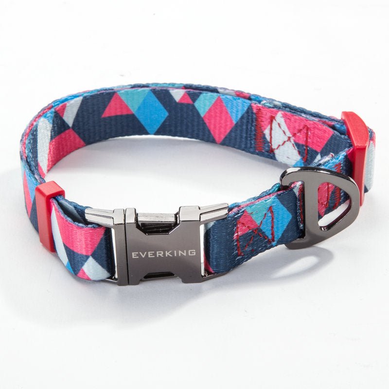 Dog Collar & Leash Set - Geometric Pattern Polyester Design - Freddie & Wilson