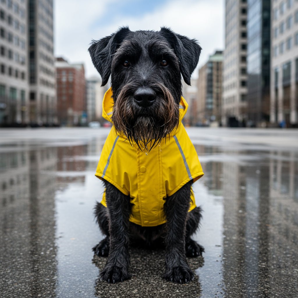 Waterproof Dog Raincoat - Reflective Hooded Rain Jacket with Leash Access - Freddie & Wilson