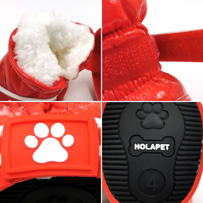 Dog Snow Boots - Warm Cotton Ski Boots for Winter Pet Protection - Freddie & Wilson