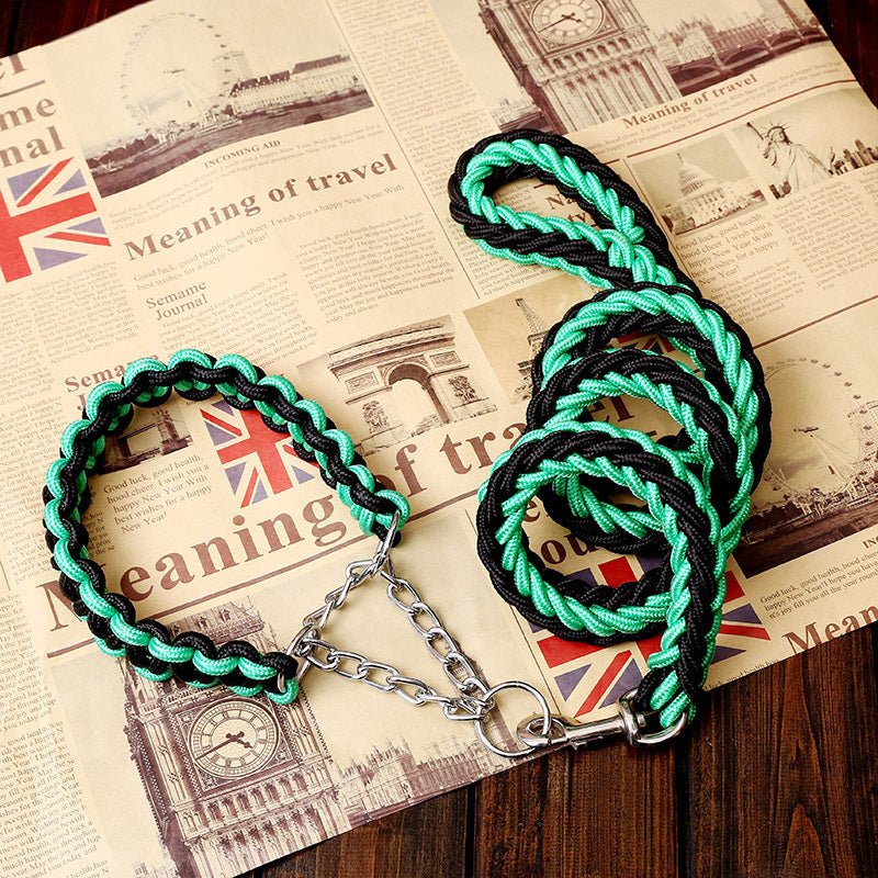 Heavy Duty Dog Leash with Chain - Strong Nylon Rope for Large Dogs - Freddie & Wilson