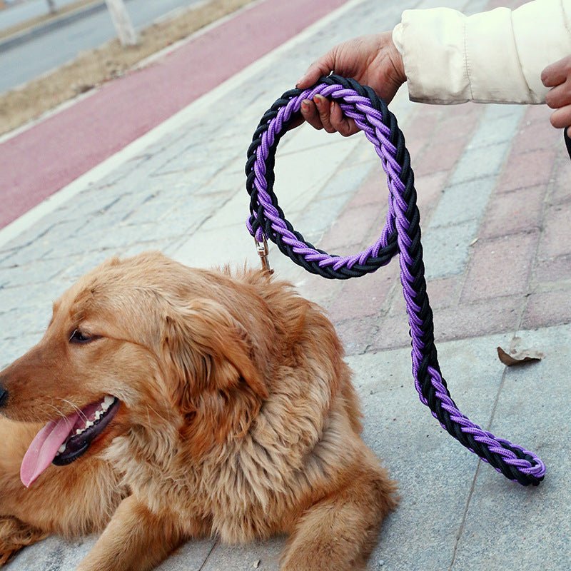Heavy Duty Dog Leash with Chain - Strong Nylon Rope for Large Dogs - Freddie & Wilson