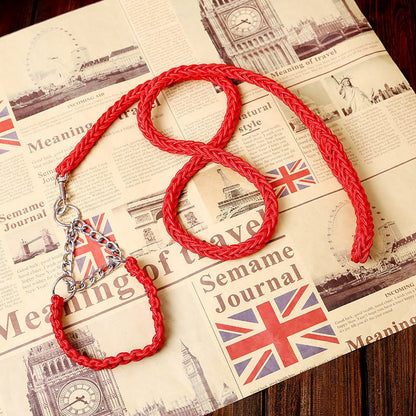 Heavy Duty Dog Leash with Chain - Strong Nylon Rope for Large Dogs - Freddie & Wilson