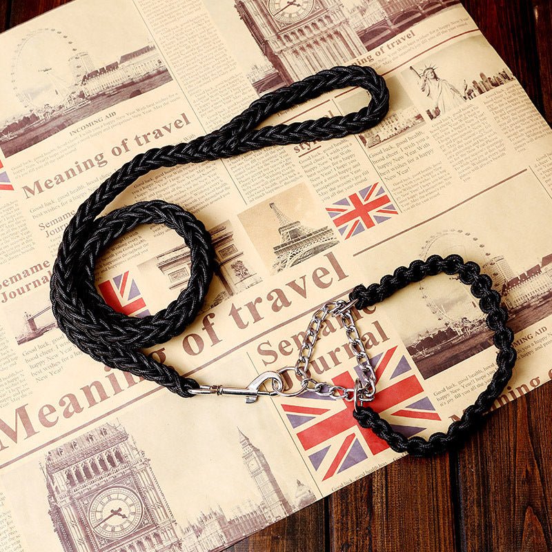 Heavy Duty Dog Leash with Chain - Strong Nylon Rope for Large Dogs - Freddie & Wilson