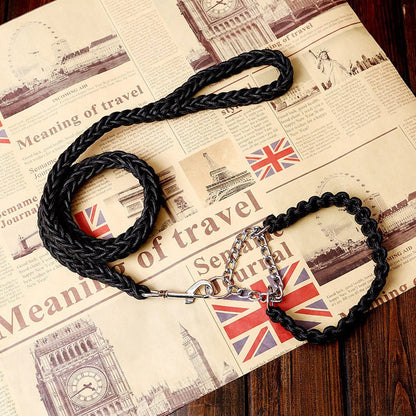 Heavy Duty Dog Leash with Chain - Strong Nylon Rope for Large Dogs - Freddie & Wilson