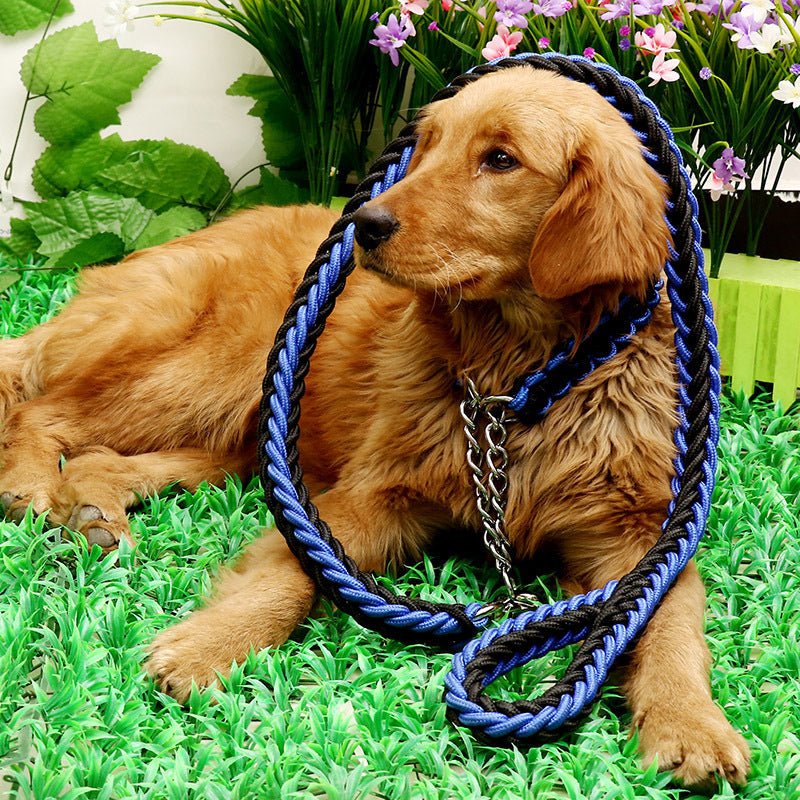Heavy Duty Dog Leash with Chain - Strong Nylon Rope for Large Dogs - Freddie & Wilson