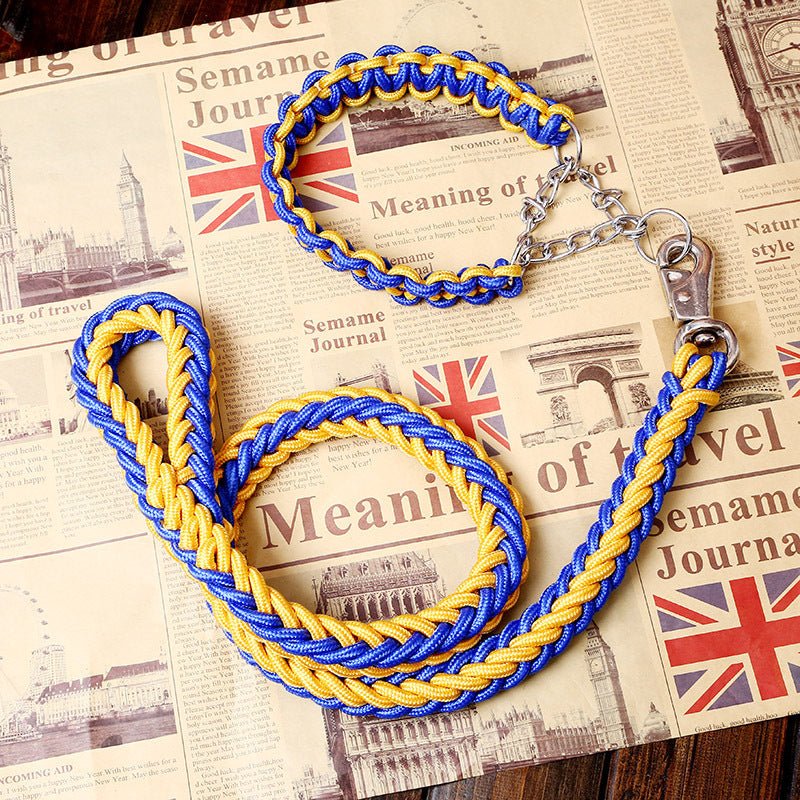 Heavy Duty Dog Leash with Chain - Strong Nylon Rope for Large Dogs - Freddie & Wilson