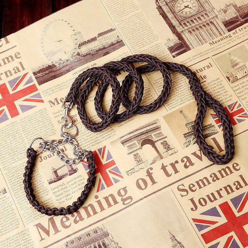 Heavy Duty Dog Leash with Chain - Strong Nylon Rope for Large Dogs - Freddie & Wilson