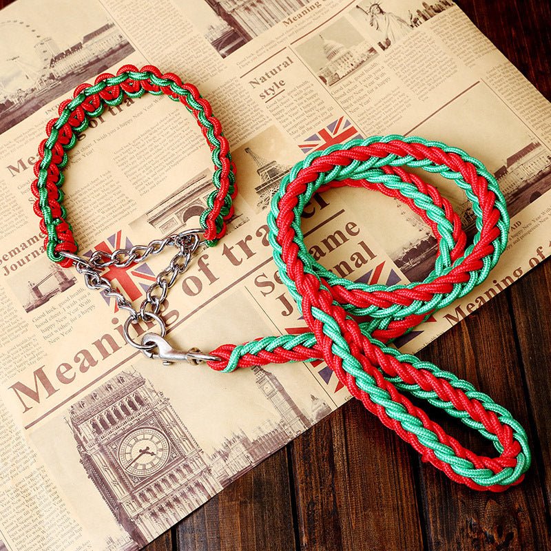 Heavy Duty Dog Leash with Chain - Strong Nylon Rope for Large Dogs - Freddie & Wilson