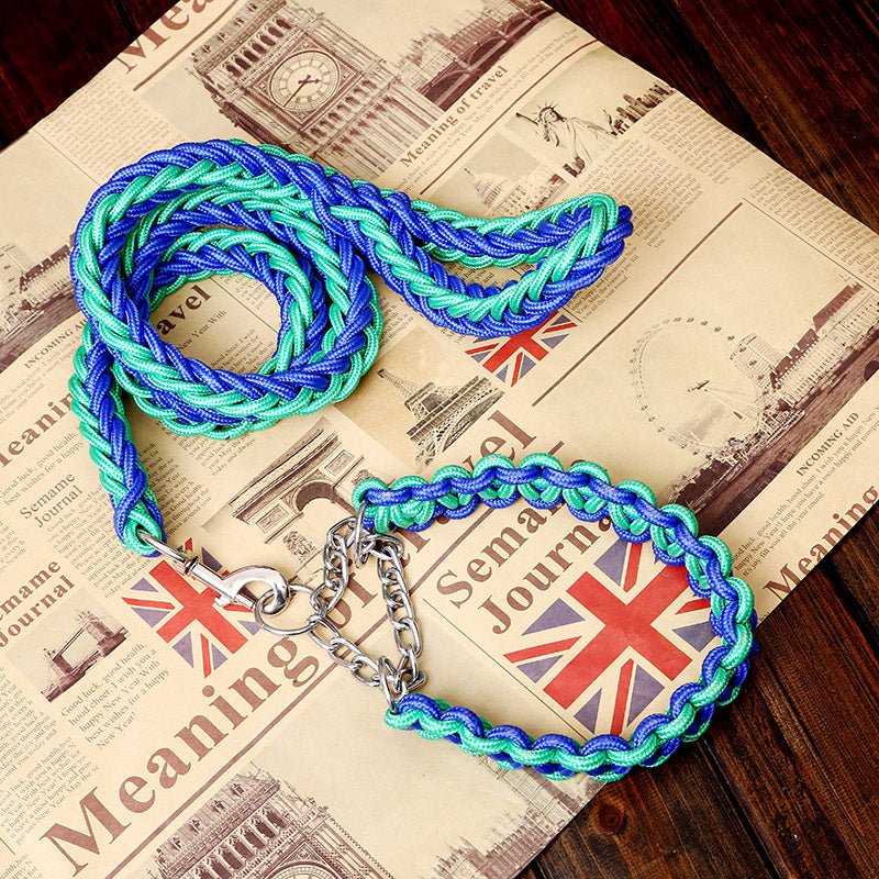 Heavy Duty Dog Leash with Chain - Strong Nylon Rope for Large Dogs - Freddie & Wilson