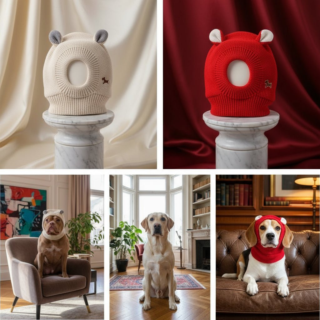 Premium Quiet Dog Ear Muffs for Noise Protection - Cozy Winter Earmuffs for Medium to Large Dogs - Freddie & Wilson