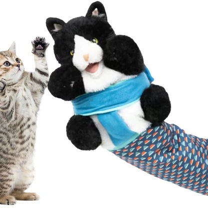 1Pcs Cats Puppet Wrestler Wrestling Glove Interactive Play Cat Plush Animal Toy with Sturdy Padding Soft Plush for Games Cats - Freddie & Wilson