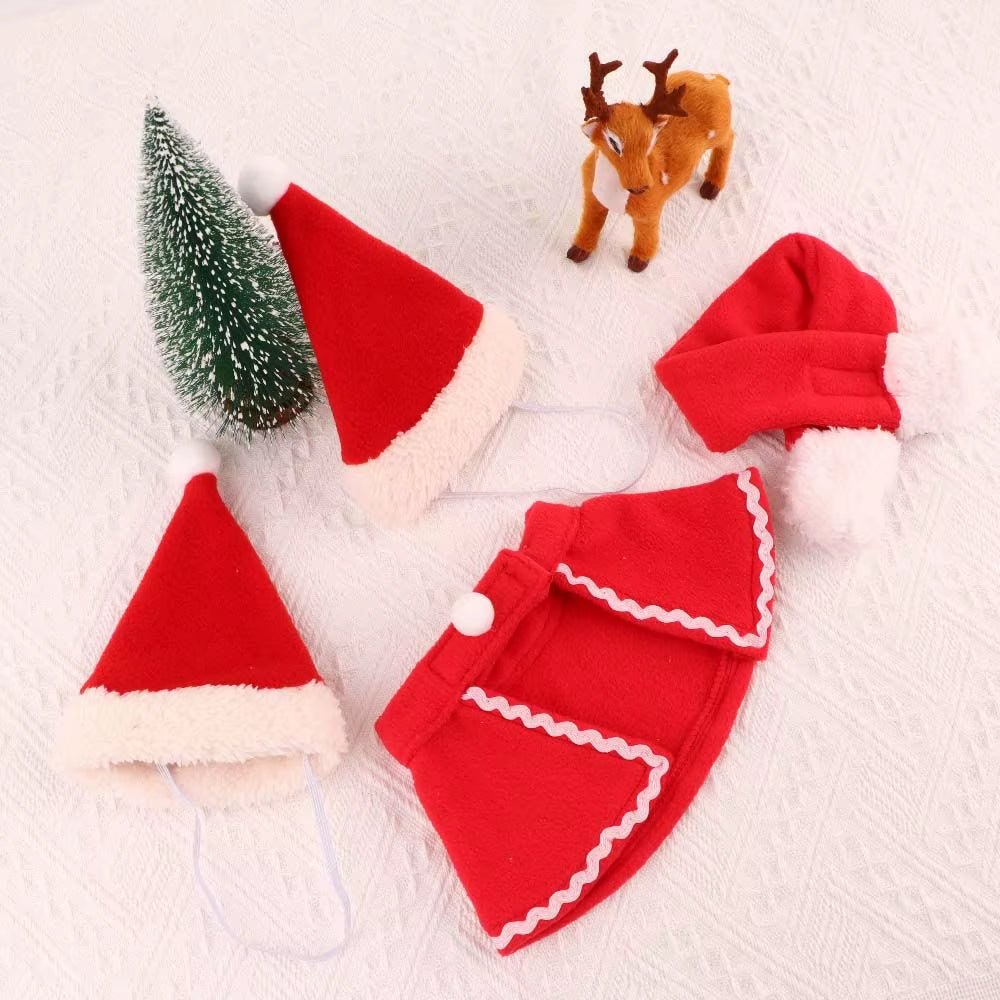 Winter Pet Christmas Cloak - Santa Hat & Scarf Set for Dogs & Cats - Freddie & Wilson