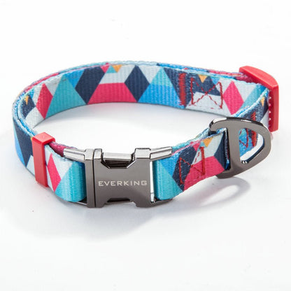 Dog Collar & Leash Set - Geometric Pattern Polyester Design - Freddie & Wilson