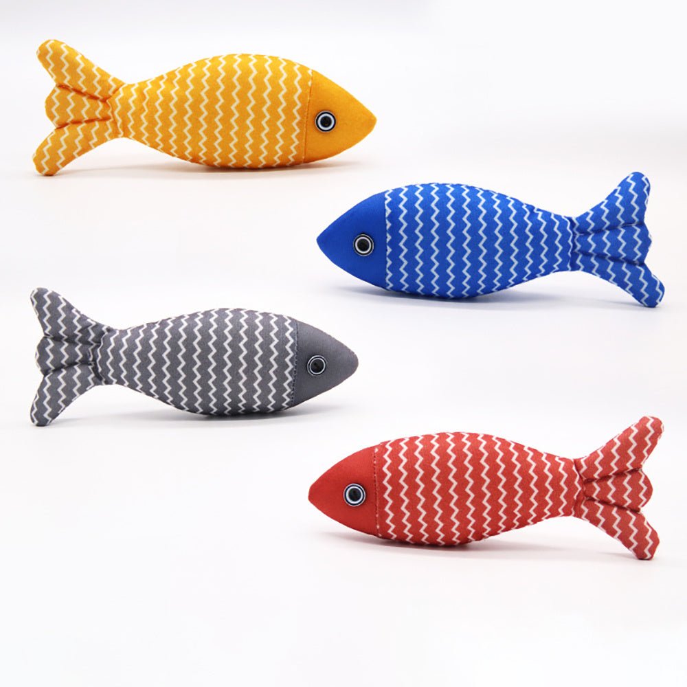 Catnip Fish Kicker Toy - Interactive Plush Cat Toy with Crinkle Sound - Freddie & Wilson