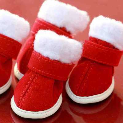 Christmas Dog Boots - Festive Holiday Pet Shoes with Cotton Comfort - Freddie & Wilson