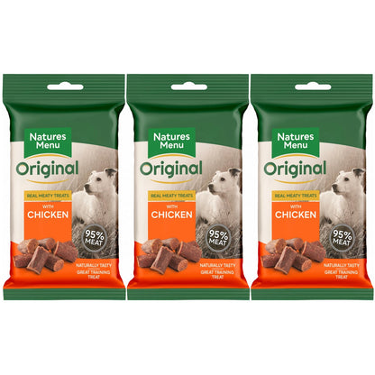 Natures Menu Dog Treats Chicken 60G X 3 Packs 95% Real Meat - Freddie & Wilson