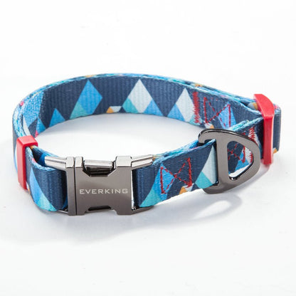 Dog Collar & Leash Set - Geometric Pattern Polyester Design - Freddie & Wilson