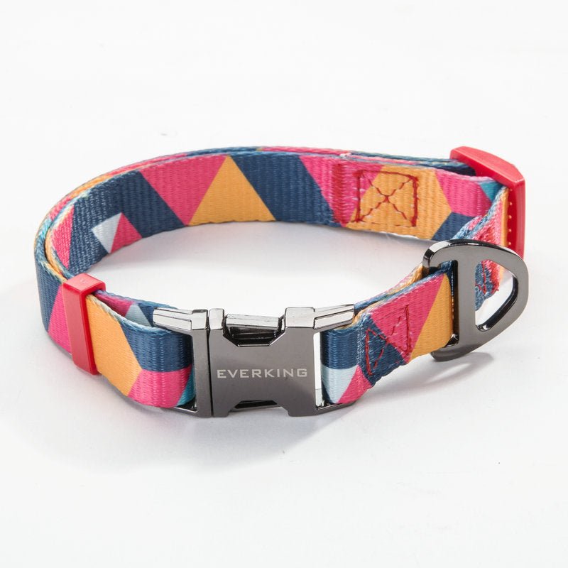 Dog Collar & Leash Set - Geometric Pattern Polyester Design - Freddie & Wilson