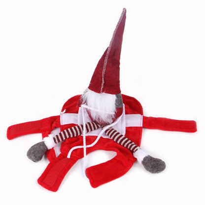 Pet Christmas Riding Costume - Funny Santa Horse Transformation Outfit - Freddie & Wilson