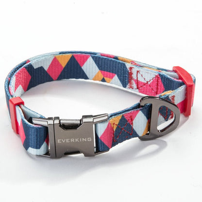 Dog Collar & Leash Set - Geometric Pattern Polyester Design - Freddie & Wilson